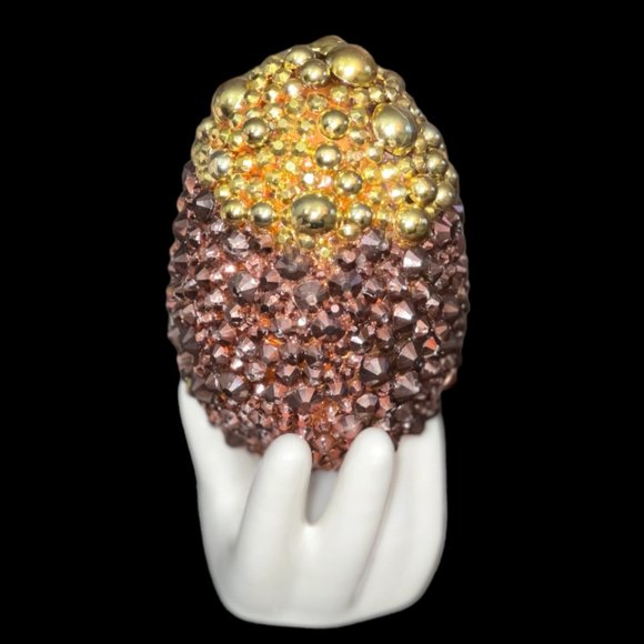 Easter Egg, Spring Decoration, Egg w/Cermaic Holder,Bling Gold Egg, Hanging egg - Picture 13 of 16